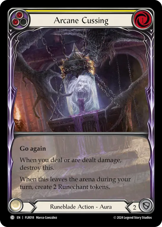 Arcane Cussing (Yellow) — Blitz Deck: Rosetta - Florian Flesh and Blood card by Marco Gonzalez