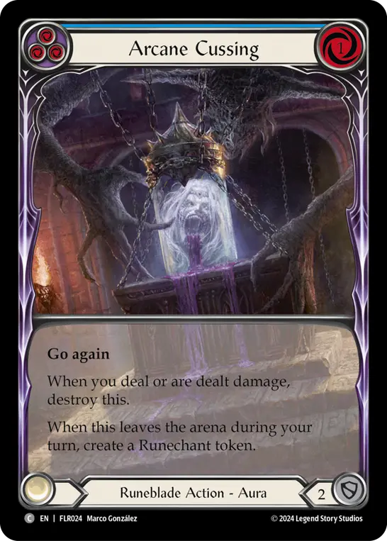 Arcane Cussing (Blue) — Flesh and Blood card