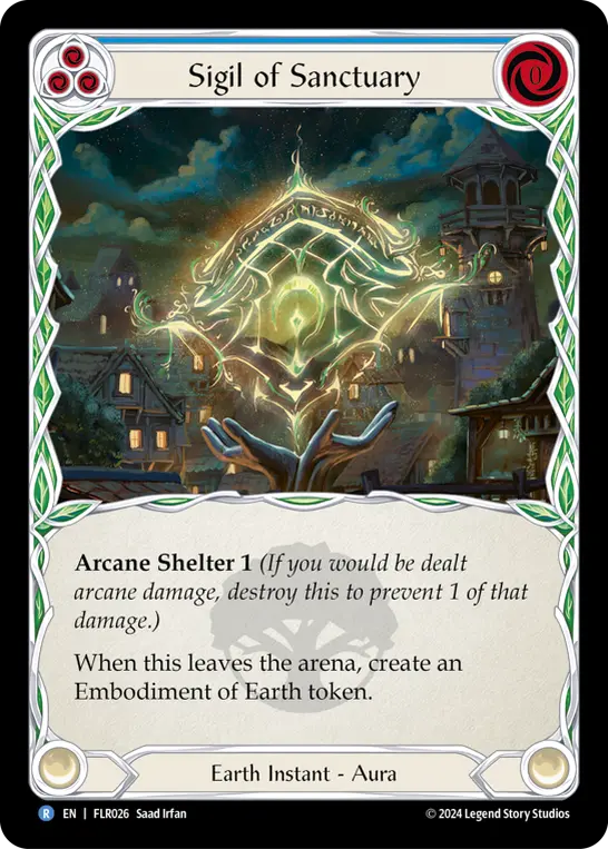 Sigil of Sanctuary — Blitz Deck: Rosetta - Florian Flesh and Blood card by Saad Irfan