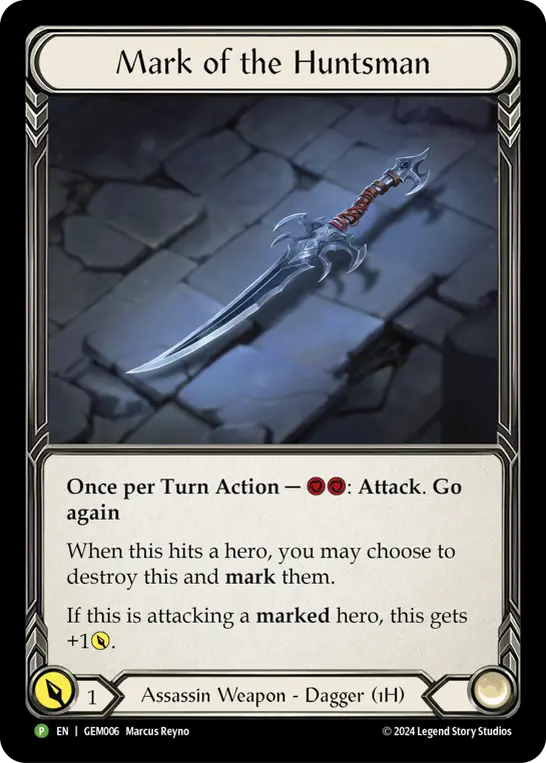 Mark of the Huntsman - GEM006 — GEM Pack 1 Flesh and Blood card by Maeceius Rayne