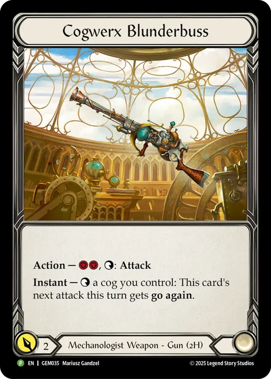 Cogwerx Blunderbuss — GEM Pack 2 Flesh and Blood card by Mariusz Gandzel
