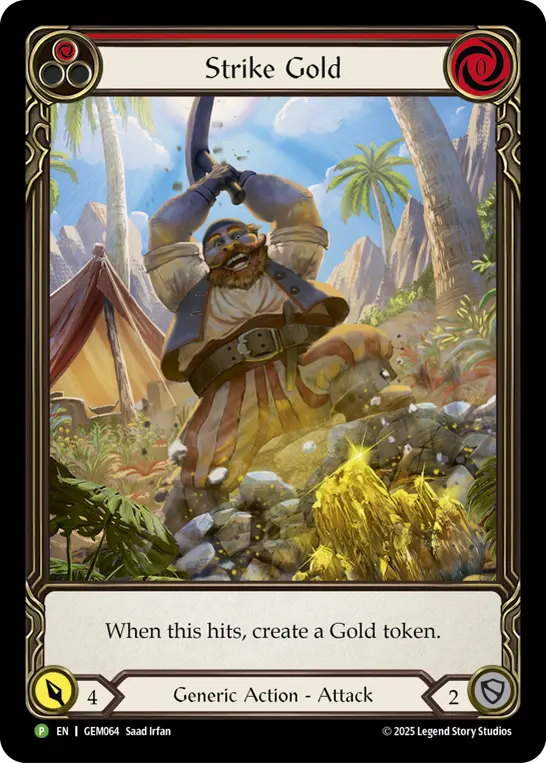 Strike Gold (Red) — GEM Pack 2 Flesh and Blood card by Saad Irfan