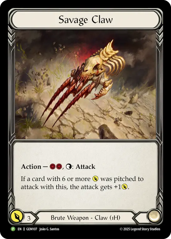 Savage Claw — GEM Pack 4 Flesh and Blood card by João G. Santos