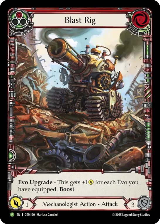 Blast Rig (Red) — GEM Pack 4 Flesh and Blood card by Mariusz Gandzel