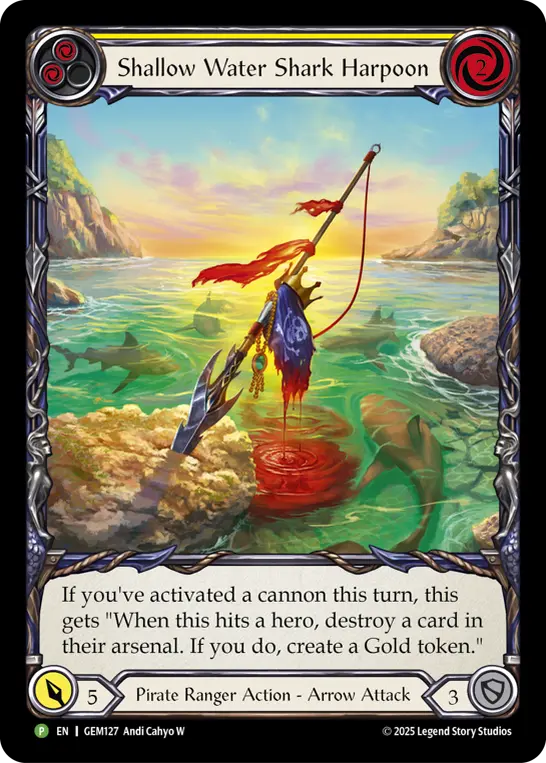 Shallow Water Shark Harpoon — GEM Pack 4 Flesh and Blood card by Andi Cahyo W