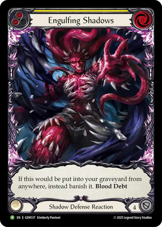 Engulfing Shadows — GEM Pack 4 Flesh and Blood card by Kimberly Pantoni