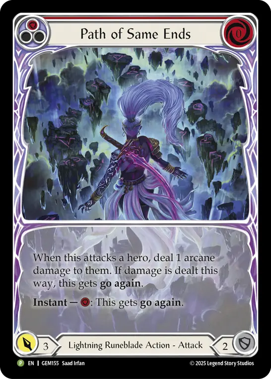 Path of Same Ends (Red) — Gem Pack 5 Flesh and Blood card by Saad Irfan