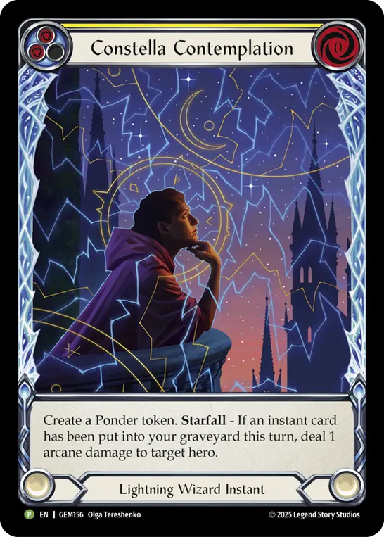 Constella Contemplation (Yellow) — Gem Pack 5 Flesh and Blood card by Olga Tereshenko