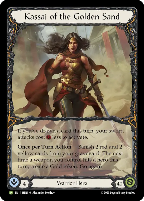 Kassai of the Golden Sand - HER110 — Flesh and Blood: Promo Cards Flesh and Blood card by Alexander Mokhov