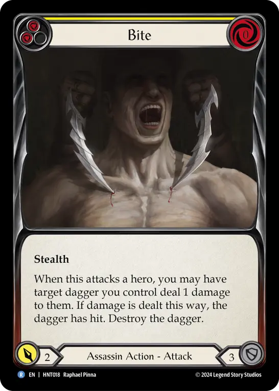 Bite (Yellow) — The Hunted Flesh and Blood card by Raphael Pinna