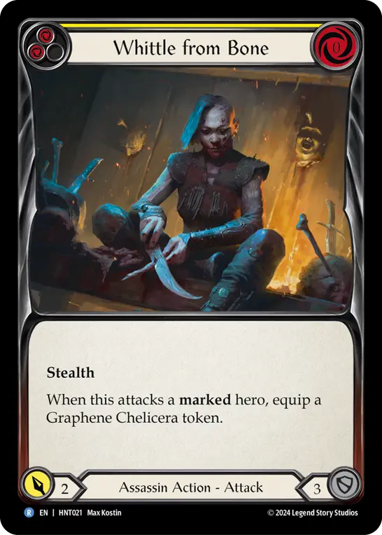 Whittle from Bone (Yellow) — The Hunted Flesh and Blood card by Max Kostin