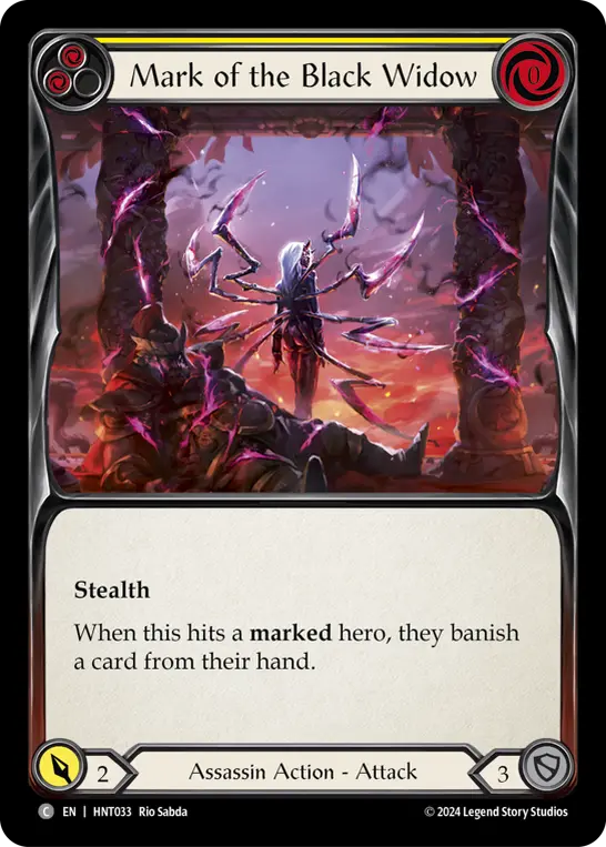 Mark of the Black Widow (Yellow) — The Hunted Flesh and Blood card by Rio Sabda