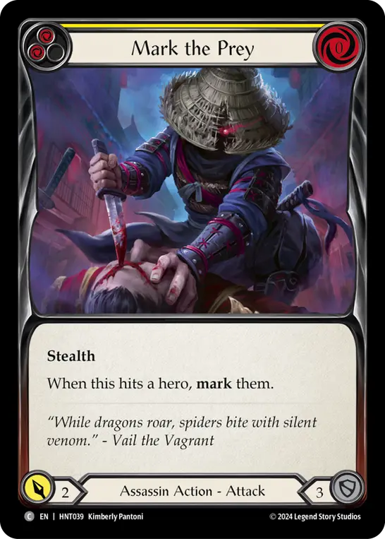 Mark the Prey (Yellow) — The Hunted Flesh and Blood card by Kimberly Pantoni