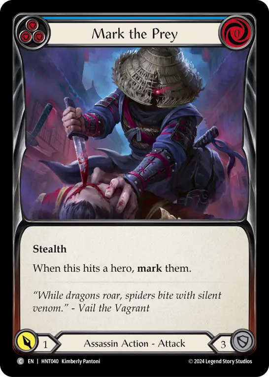 Mark the Prey (Blue) — The Hunted Flesh and Blood card by Kimberly Pantoni