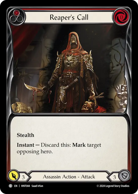 Reaper's Call (Red) — The Hunted Flesh and Blood card by Saad Irfan