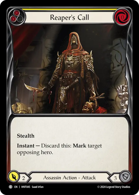 Reaper's Call (Yellow) — The Hunted Flesh and Blood card by Saad Irfan