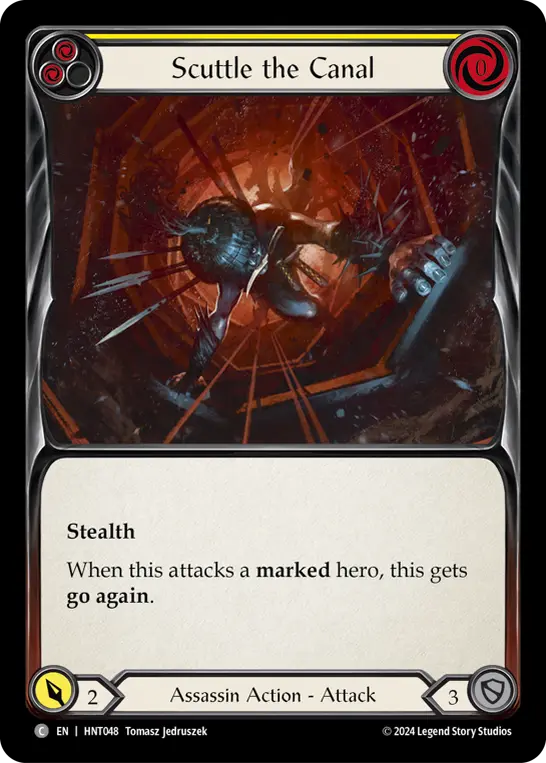 Scuttle the Canal (Yellow) — The Hunted Flesh and Blood card by Tomasz Jedruszek