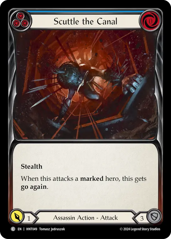 Scuttle the Canal (Blue) — The Hunted Flesh and Blood card by Tomasz Jedruszek