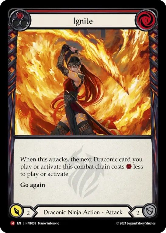 Ignite — The Hunted Flesh and Blood card by Mario Wibisono