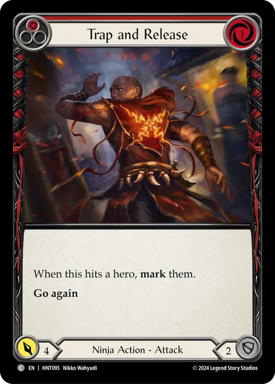 Trap and Release (Red) — The Hunted Flesh and Blood card by Nikko Wahyudi