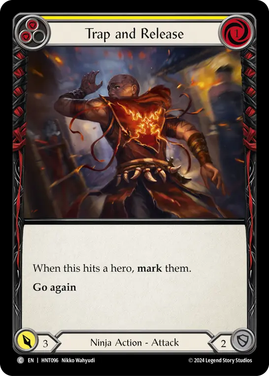 Trap and Release (Yellow) — The Hunted Flesh and Blood card by Nikko Wahyudi