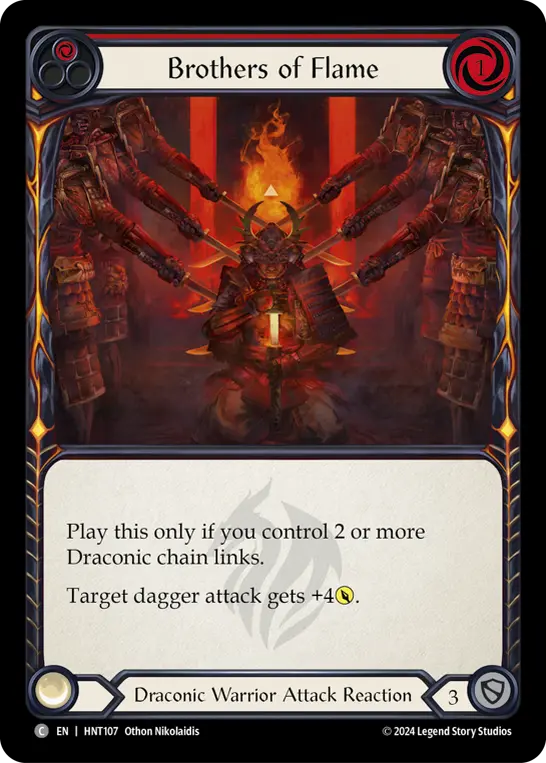 Brothers of Flame (Red) — The Hunted Flesh and Blood card by Othon Nikolaidis