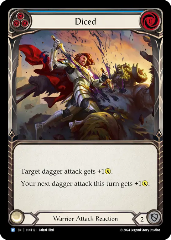 Diced (Blue) — The Hunted Flesh and Blood card by Faizal Fikri
