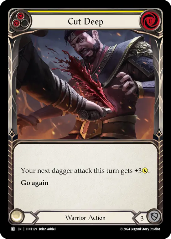 Cut Deep (Yellow) — The Hunted Flesh and Blood card by Brian Adriel
