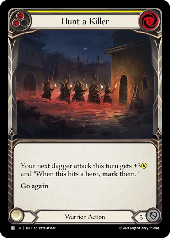 Hunt a Killer (Yellow) — The Hunted Flesh and Blood card by Reza Afshar