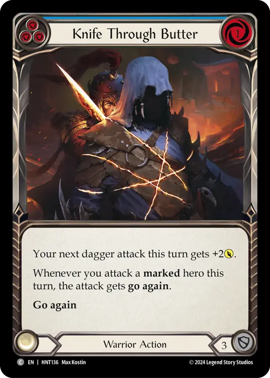 Knife through Butter (Blue) — The Hunted Flesh and Blood card by Max Kostin