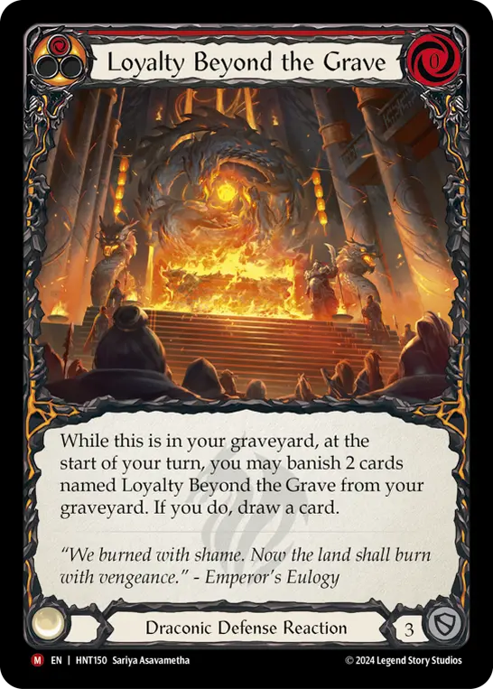 Loyalty Beyond the Grave — The Hunted Flesh and Blood card by Sariya Asavametha