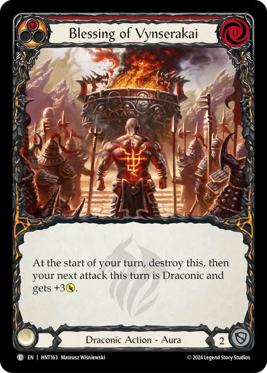 Blessing of Vynserakai (Red) — The Hunted Flesh and Blood card by Mateusz Wiśniewski