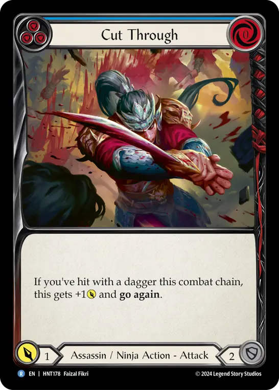 Cut Through (Blue) — The Hunted Flesh and Blood card by Faizal Fikri
