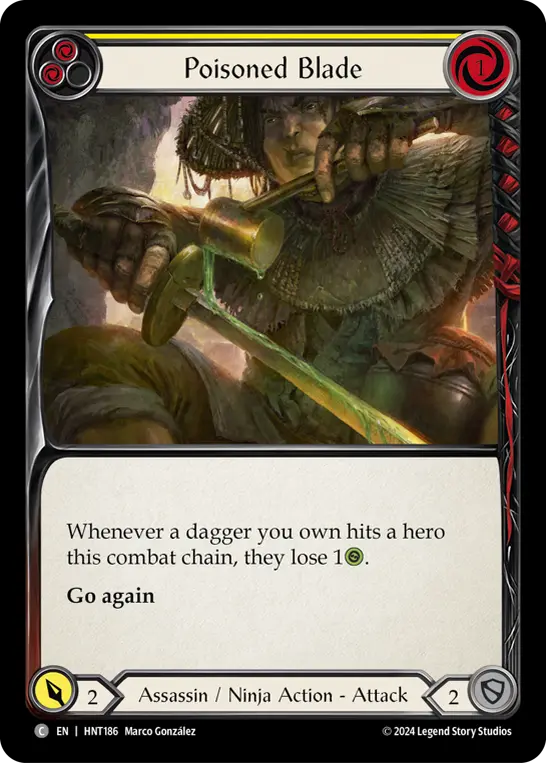 Poisoned Blade (Yellow) — The Hunted Flesh and Blood card by Marco González