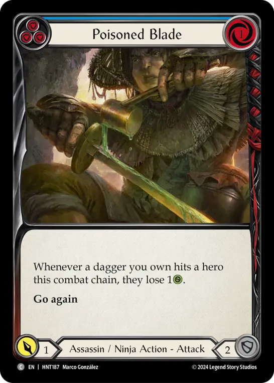 Poisoned Blade (Blue) — The Hunted Flesh and Blood card by Marco González