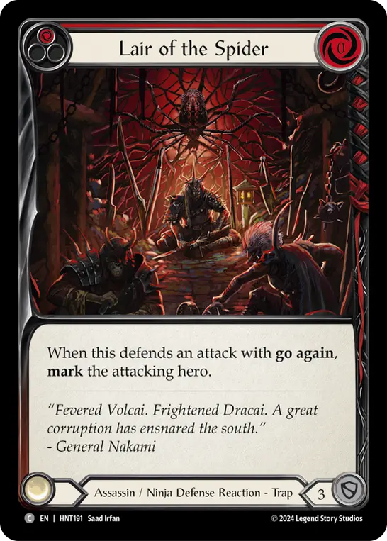 Lair of the Spider (Red) — The Hunted Flesh and Blood card by Saad Irfan