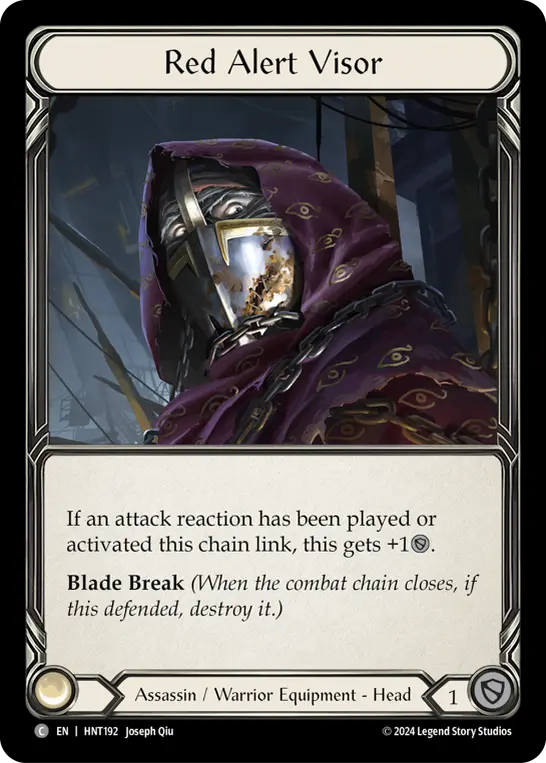 Red Alert Visor — The Hunted Flesh and Blood card by Joseph Qiu