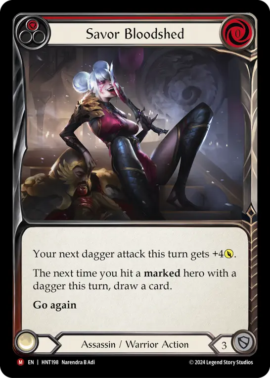 Savor Bloodshed — The Hunted Flesh and Blood card by Narendra B Adi