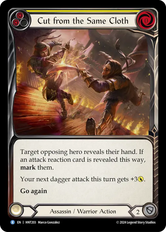 Cut from the Same Cloth (Yellow) — The Hunted Flesh and Blood card by Marco González