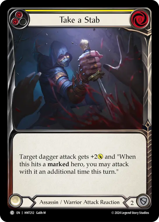 Take a Stab (Yellow) — The Hunted Flesh and Blood card by Galih M