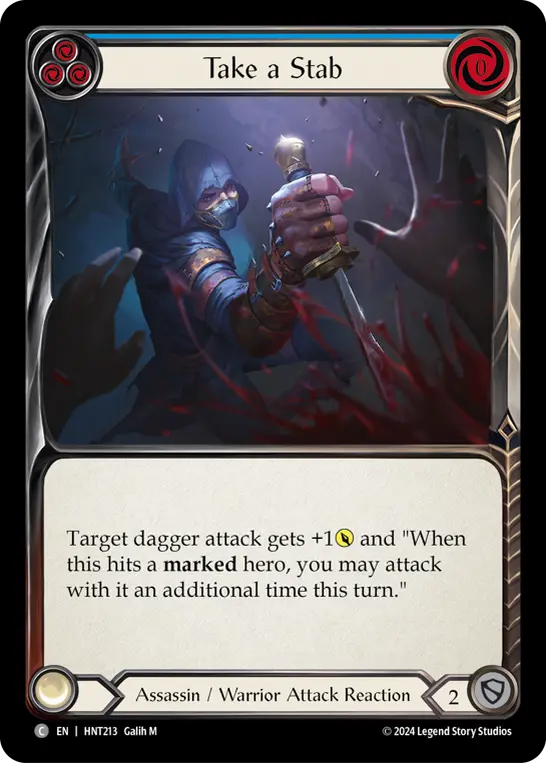 Take a Stab (Blue) — The Hunted Flesh and Blood card by Galih M