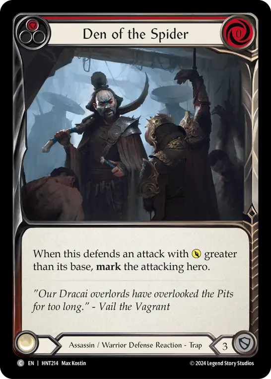 Den of the Spider (Red) — The Hunted Flesh and Blood card by Max Kostin