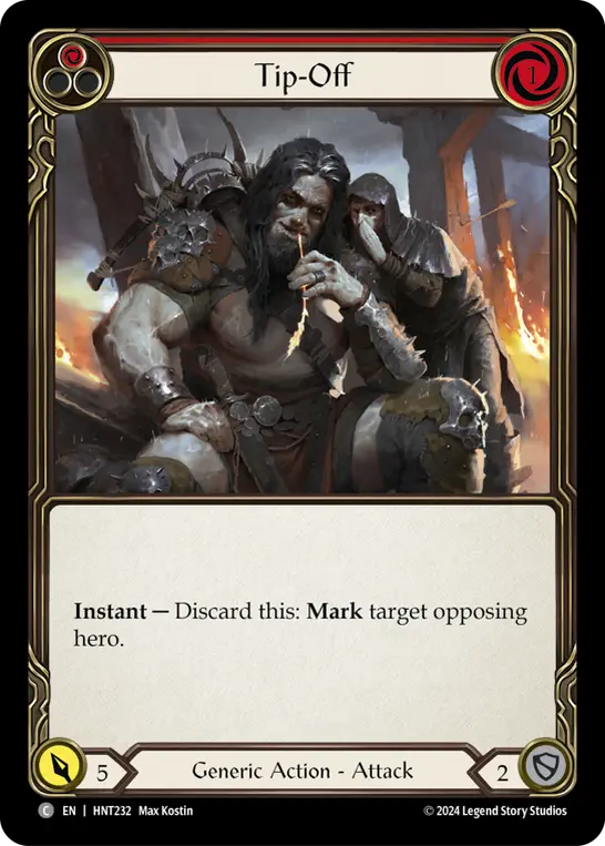 Tip-Off (Red) — The Hunted Flesh and Blood card by Max Kostin
