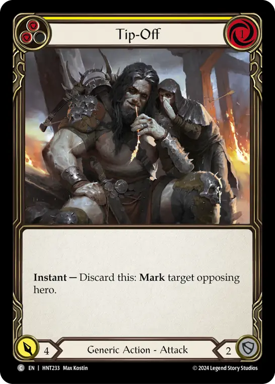 Tip-Off (Yellow) — The Hunted Flesh and Blood card by Max Kostin