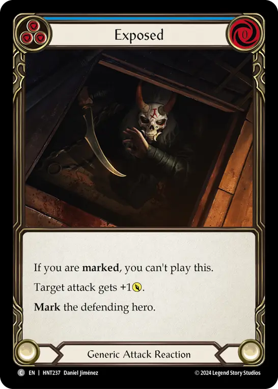 Exposed (Blue) — The Hunted Flesh and Blood card by Daniel Jiménez