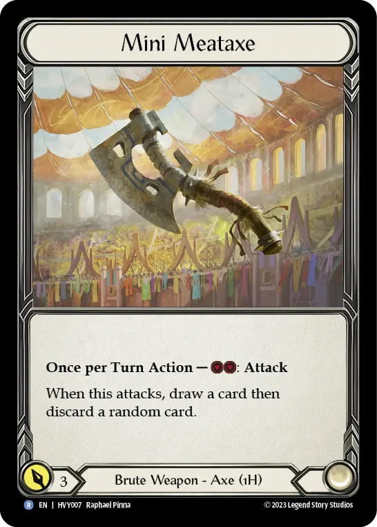 Mini Meataxe — Heavy Hitters Flesh and Blood card by Raphael Pinna