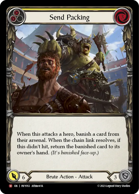 Send Packing — Heavy Hitters Flesh and Blood card by Athiwut B.