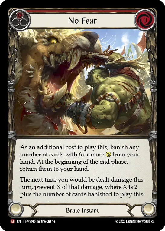 No Fear — Heavy Hitters Flesh and Blood card by Eilene Cherie