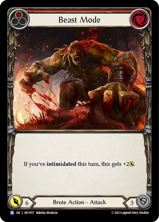 Beast Mode (Red) — Heavy Hitters Flesh and Blood card by Nikolay Moskvin
