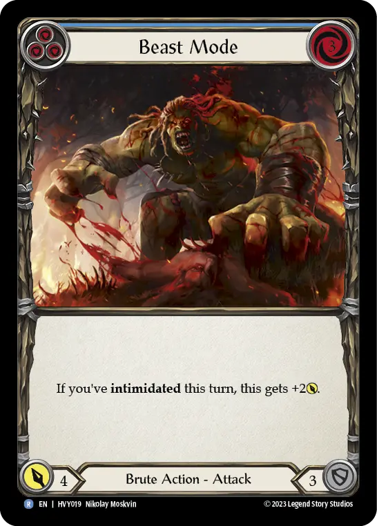 Beast Mode (Blue) — Heavy Hitters Flesh and Blood card by Nikolay Moskvin